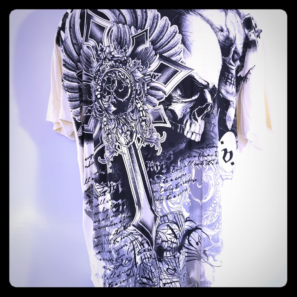 Black label skull shirt this is a sick shirt
